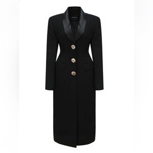 Nana Jacqueline Evie Long Suit Jacket (Black) size L - NWT